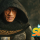 a mean black adam in a hood